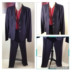 Brooks Brothers navy blue wool pant suit 12/10